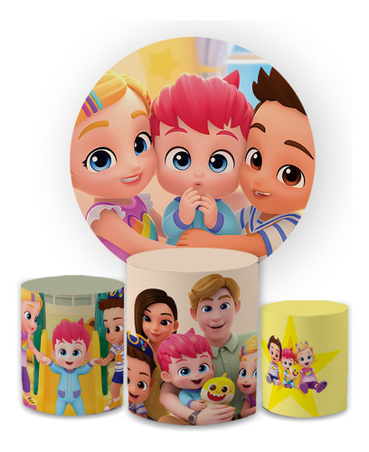 Kit Capa Painel Redondo 1,50 + Trios Capa Cilindro Tema Fin
