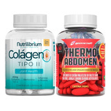 Colágeno Tipo 2 Premium 60 Cápsulas 40mg + Thermo Abdomen Sabor Sem Sabor