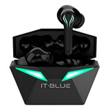 Fone De Ouvido Gamer Led Sem Fio Bluetooth 5.0 Com Microfone Cor Preto Cor Da Luz Verde-escuro
