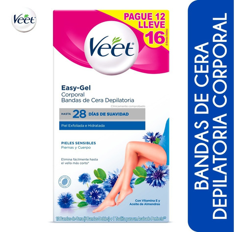 Veet Bandas De Cera Depilatoria - - Unidad a $2284