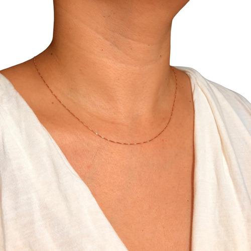 Cadena Veneciana Plata 925 Italiana Tono Rose