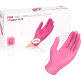 Guantes Desechables Aplicación Uñas Pestañas 100 Pzas(rosas)