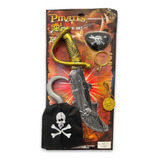 Set Pirata Espada Plata Disfraz 5 Elementos Cotillon Fiesta 