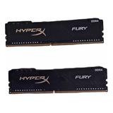 Kit Hyperx Fury, (2 X 4gb), 2400mhz, Ddr4, Cl5, Preto