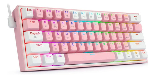 Teclado Redragon Fizz Pro K616-rgb Rosa Blanco Bluetooth Tkl