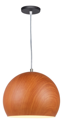 Lampara Colgante Bocha Símil Madera Living Nórdico Led Kas