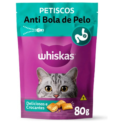 Petisco Whiskas Temptations Anti Bola De Pelo 80g Para Gatos