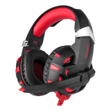 Audífonos Gamer Onikuma K2 Black Y Red Con Luz Led