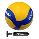 Bola Vôlei De Quadra Mikasa V370w Oficial + Bomba De Ar