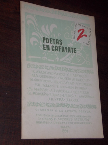 Poetas En Cafayate Araoz Anzoategui Aparicio Salta 1993