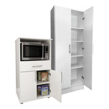 Despensero 2 Puertas 180 + Mueble Portamicroonda Y Grill @