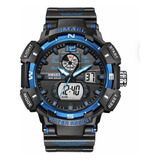 Reloj Smael 8045 Negro/azul Deportivo Táctico Uso Rudo