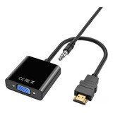 Adaptador Convertidor Cable Hdmi A Vga 1080p + Audio