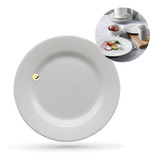 Plato En Melamina Circular Plano Grande Blanco X6  