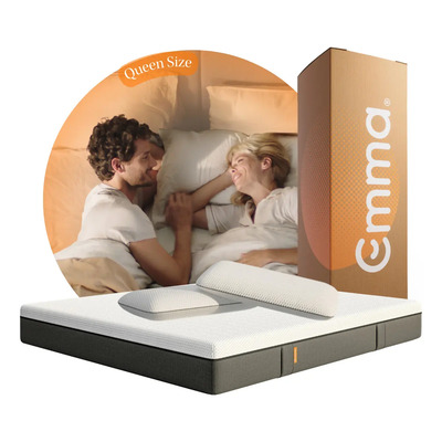 Colchón Emma Original Queen Memory Foam + Dos Almohadas Color Blanco | Meses sin interés