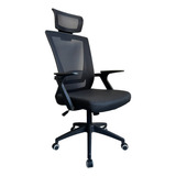 Silla De Oficina Ejectutiva Negra - Asiento En Paño