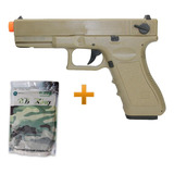 Pistola Airsoft Aep Glock G18c Tan 6,0 Bivolt Cyma 4000 Bbs