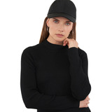 Sweater Mujer Cuello Alto Rib Negro Corona