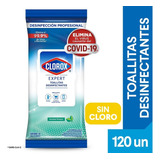 Toallitas Desinfectantes Clorox Expert Sin Cloro 120 Und