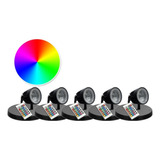 Kit 5 Spot Led Sobrepor 5w Hammer Rgb Colorido A Prova Dágua