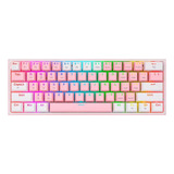 Teclado Gamer Redragon Fizz Pro K616-rgb Qwerty Inglés Us Color Rosa Y Blanco Con Luz Rgb