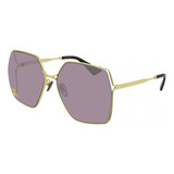 Gucci Gg0817s 007 Geometric Shape Lila Transparente Dorado