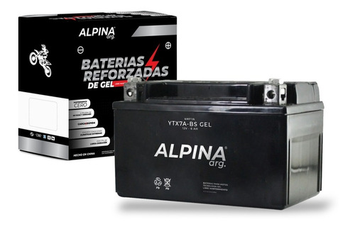 Bateria Alpina Ytx7a-bs Gel Motomel Custom 150