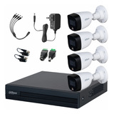 Dahua Kit Cctv 4 Cámaras De Seguridad De 2 Mp Full Color Kit De Video Vigilancia De Alta Resolución Con Detección De Movimiento