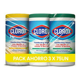 Clorox Pack Toallitas Desinfectantes 75u X 3 Botes=1