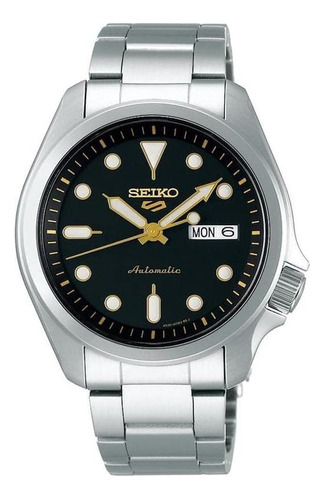 Reloj Seiko 5 Sports Automático 100 M Con Esfera Negra Srpe5