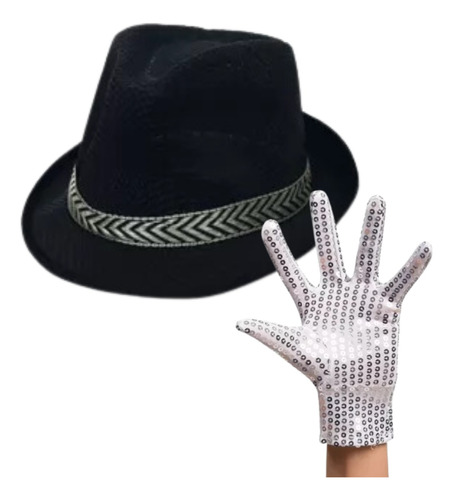 Kit Michael Jackson Accesorios Guante Sombrero Disfraz