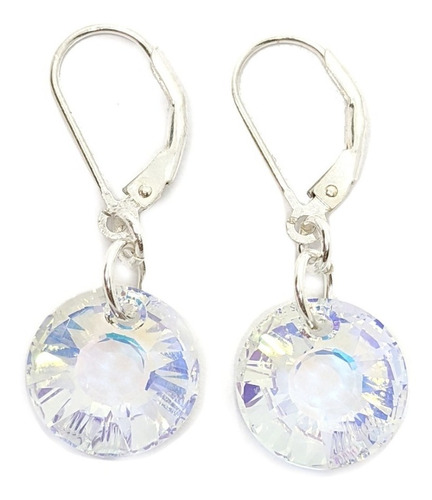 Aros Con Cristal Swarovski Sol 12mm Plata 925