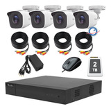 Kit Videovigilancia 4 Camaras Metal 1080p Dvr 4 Hilook 2 Tb