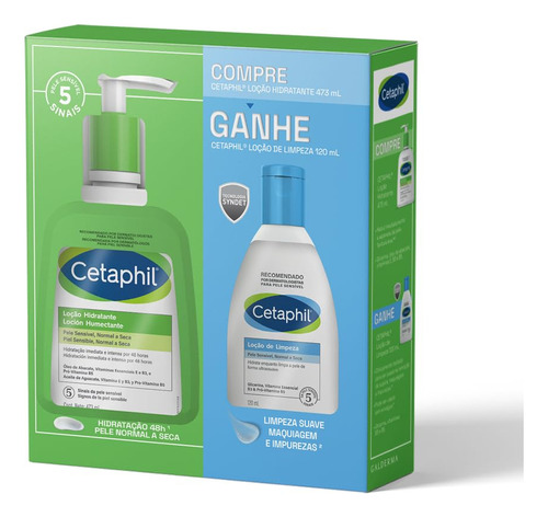  Loção Hidratante Promopack 473ml + Loção Lavante Cetaphil 120ml