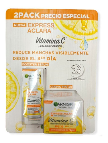 Crema Hidrantante Garnier Express Aclaran Quita Manchas 2pzs