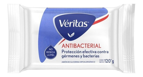 Jabón De Glicerina Veritas Antibacterial 120gr (bultox12)