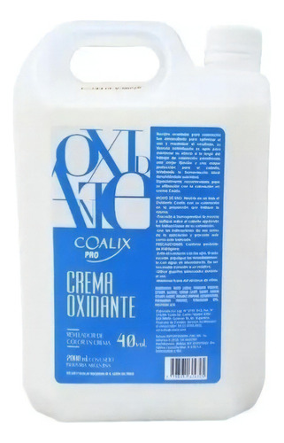  Crema Oxidante Revelador De Color Coalix Pro 40vol 1800ml Tono 40 Vol