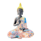 Buda Negro Con Vestido Colores  Estatua