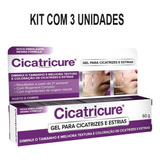 Kit Cicatricure Gel Cicatrizes E Estrias Com 3un De 60g Cada