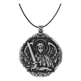 Collar Amuleto Arcangel St. Michael San Miguel Acero Hombre