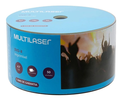 300  Mídia  Dvd-r Multilaser Printable 4.7gb 120min