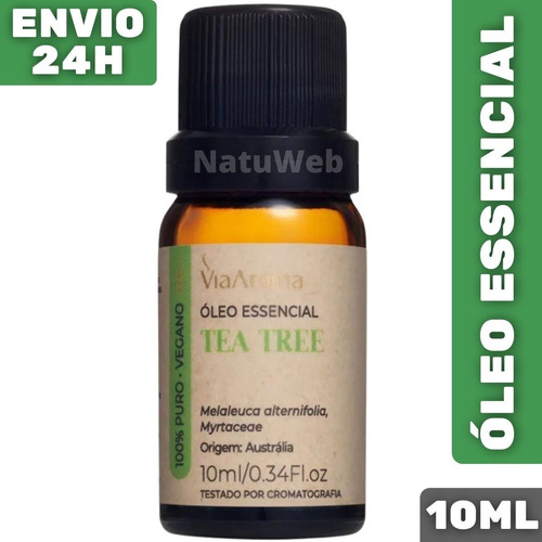 Óleo Essencial Melaleuca Tea Tree 10ml Via Aroma - 100% Puro