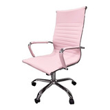 Cadeira Escritório Presidente Esterinha Eames Slim Pu Rose