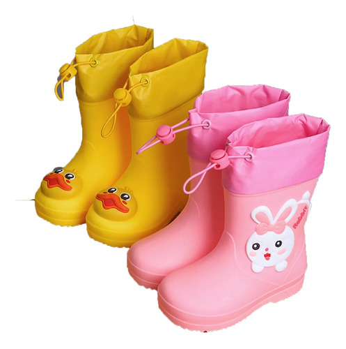 Botas Lluvia Andrea Niña Unicornio Brillos Rosas Impermeable