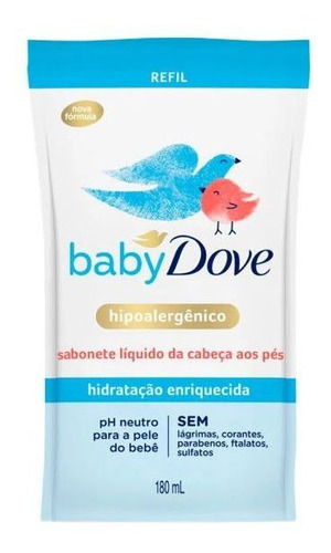 Sabonete Liquido Da Cabeça Aos Pés Baby Dove 180ml - Refil