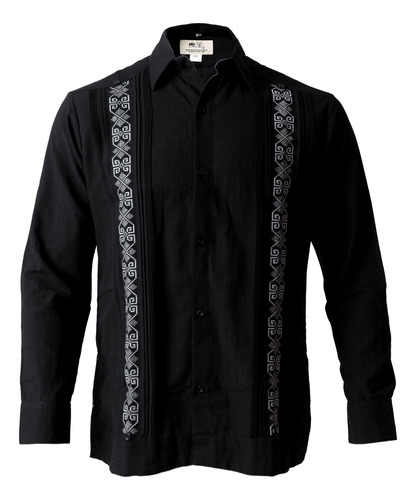 Guayabera Bordada Kukulkán Negro