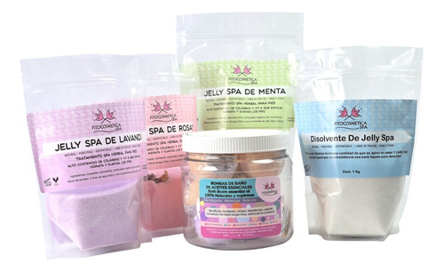 Kit Jelly Spa Rosas Lavanda Menta + Bombas Eferevecentes