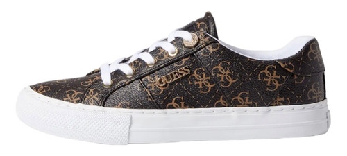 Tenis Guess Loven Mujer Originales Café Monograma Casual