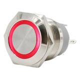 Interruptor Pulsador Metal Impermeable, 12mm, 5v Rojo