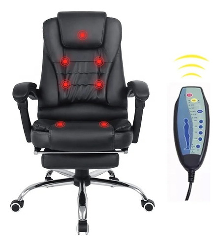 Cadeira Escritório Massagem C/ Apoio Pés Controle Remoto 